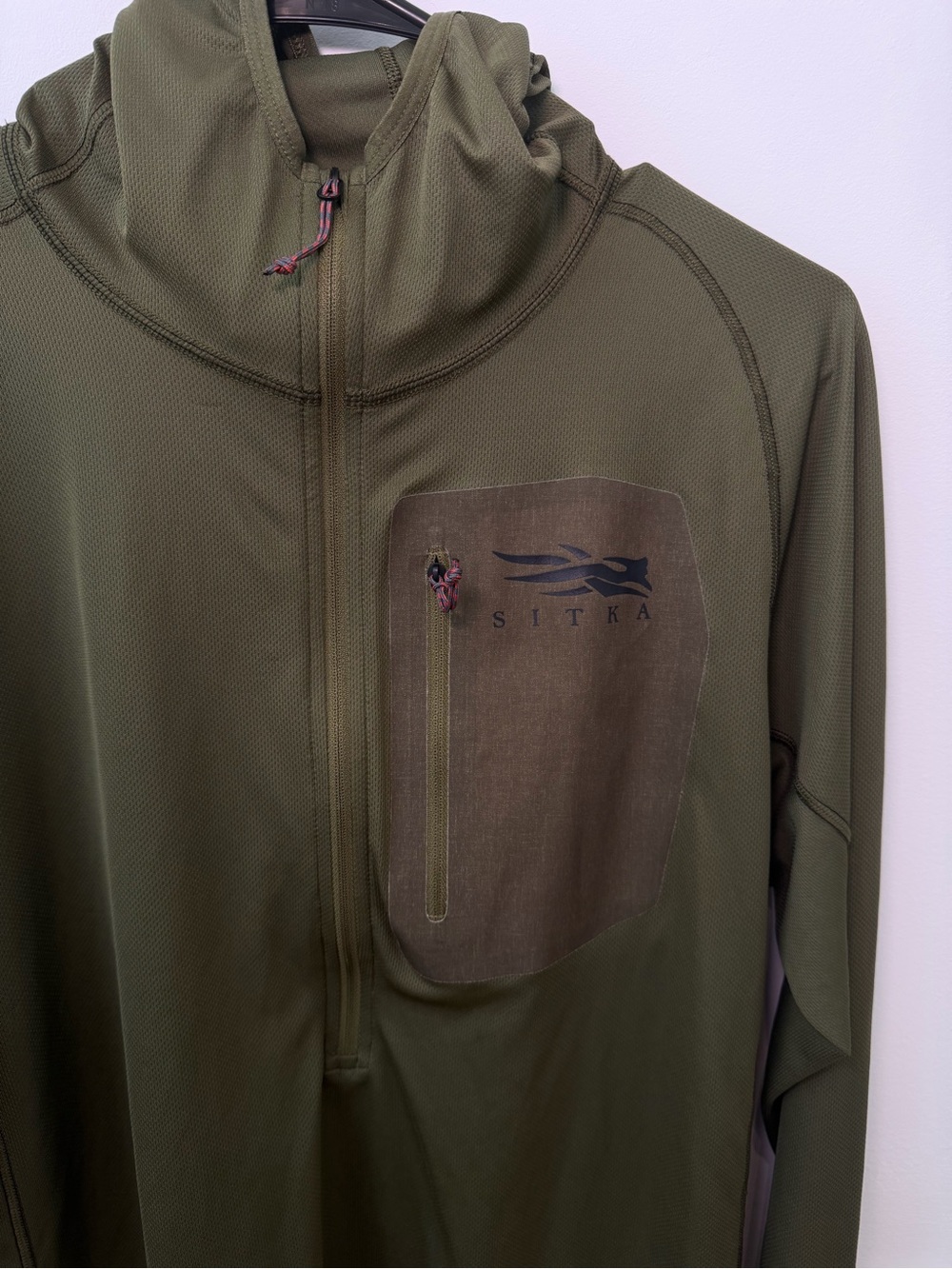 Sitka Men’s Core Lightweight Hoodie Olive Green Quarter-Zip Pullover Large - Picture 2 of 10